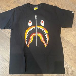 BAPE camo shark tee